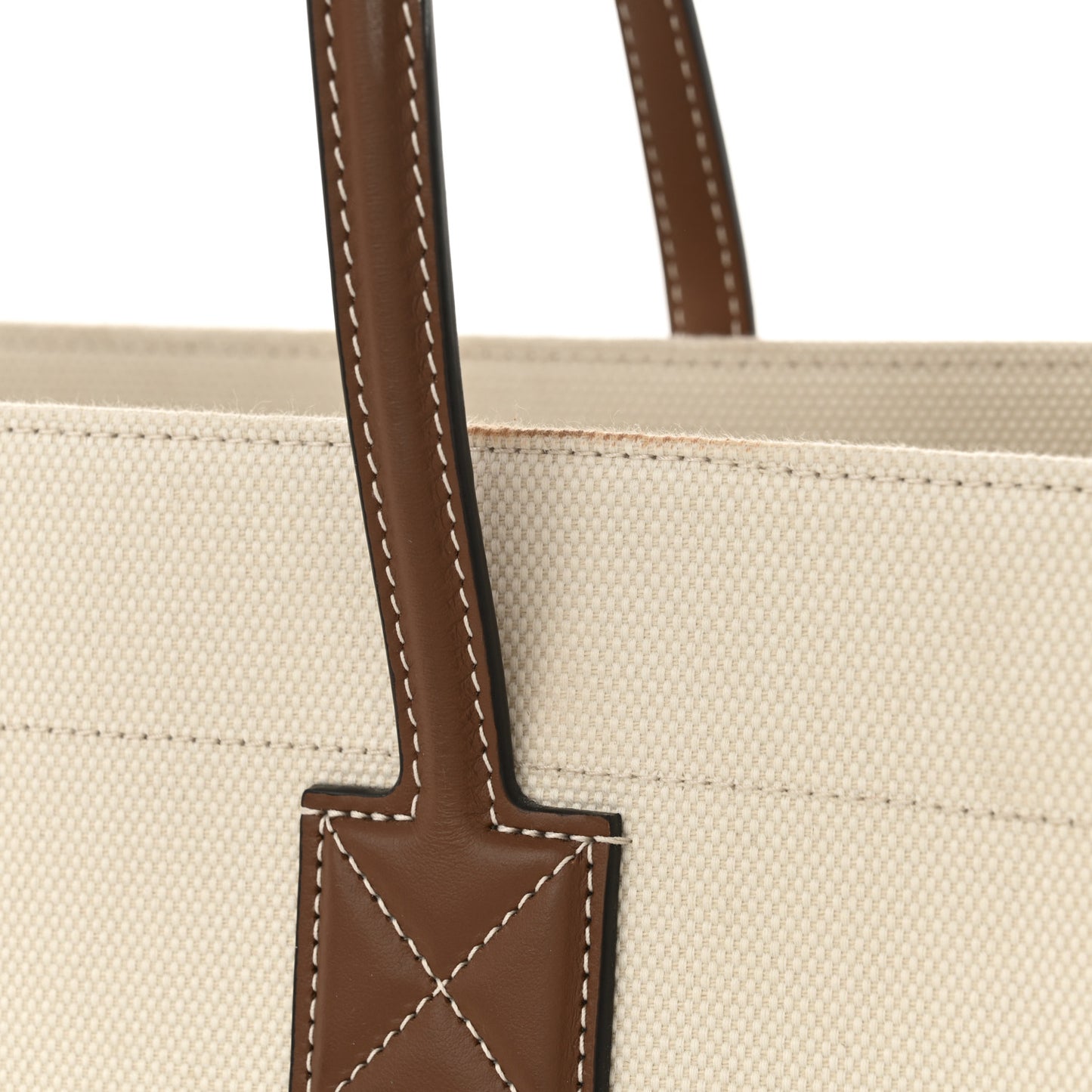 Canvas Smooth Calfskin Medium Two Tone Freya Tote Natural Tan