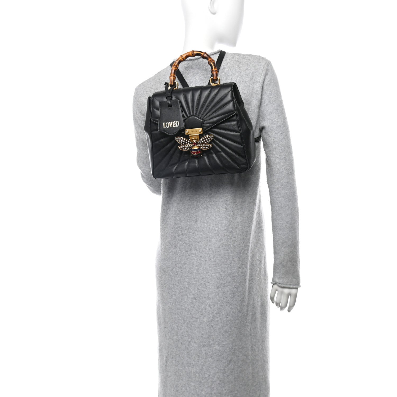 Gucci Calfskin Bamboo Trapuntata Queen Margaret Backpack Black 2 of 13