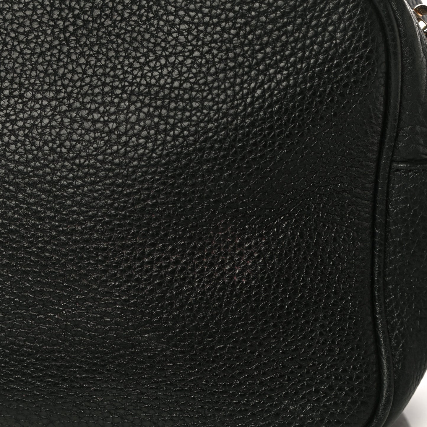 Pebbled Calfskin Small Soho Disco Bag Black