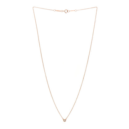 Tiffany 18K Rose Gold Diamond .03ct Elsa Peretti Diamonds by the Yard Pendant Necklace 2 of 7