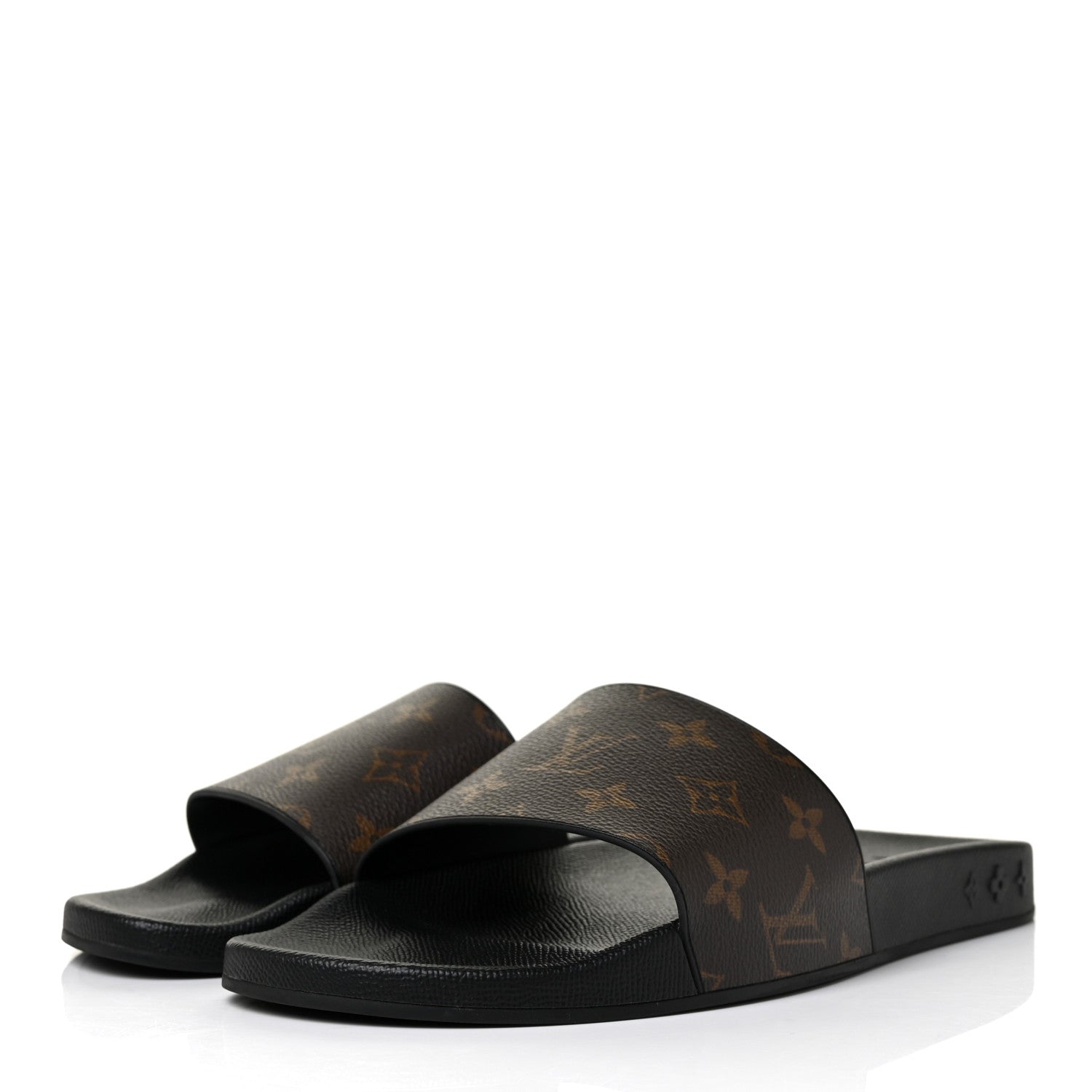 Louis Vuitton Rubber Monogram Mens Waterfront Mules 8.5 Macassar 3 of 9