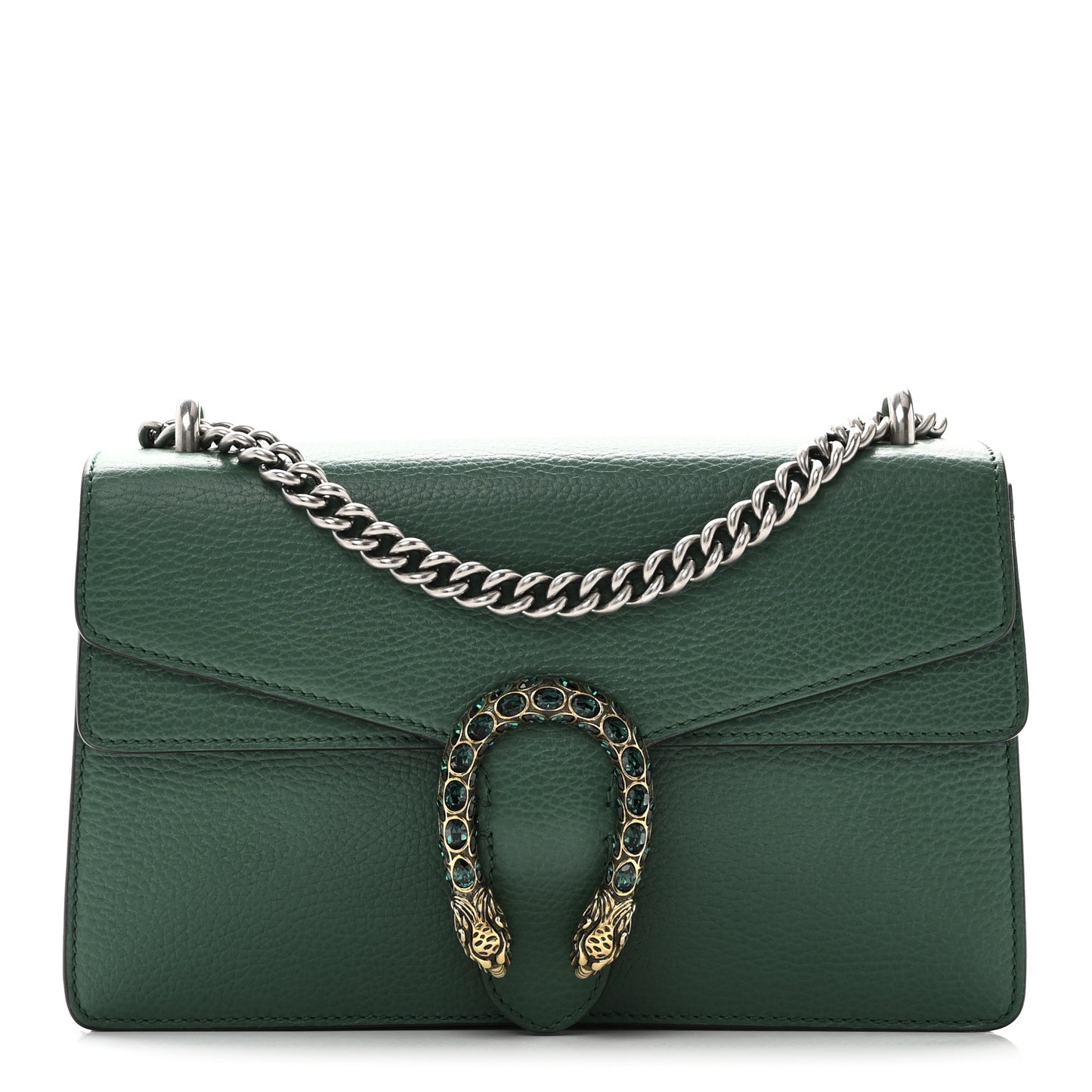 Dollar Calfskin Crystal Small Dionysus Shoulder Bag Emerald