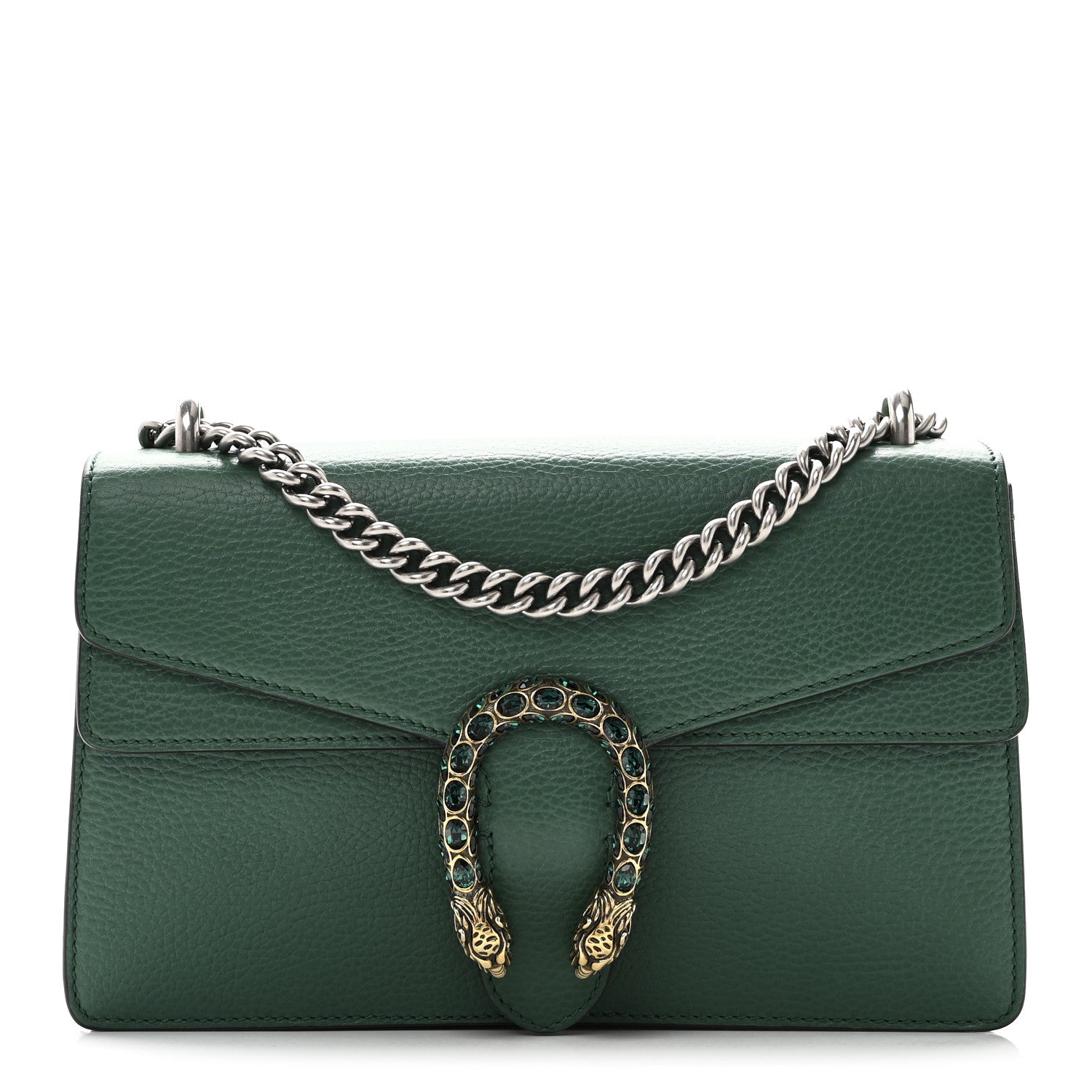 Gucci Dollar Calfskin Crystal Small Dionysus Shoulder Bag Emerald 1 of 11