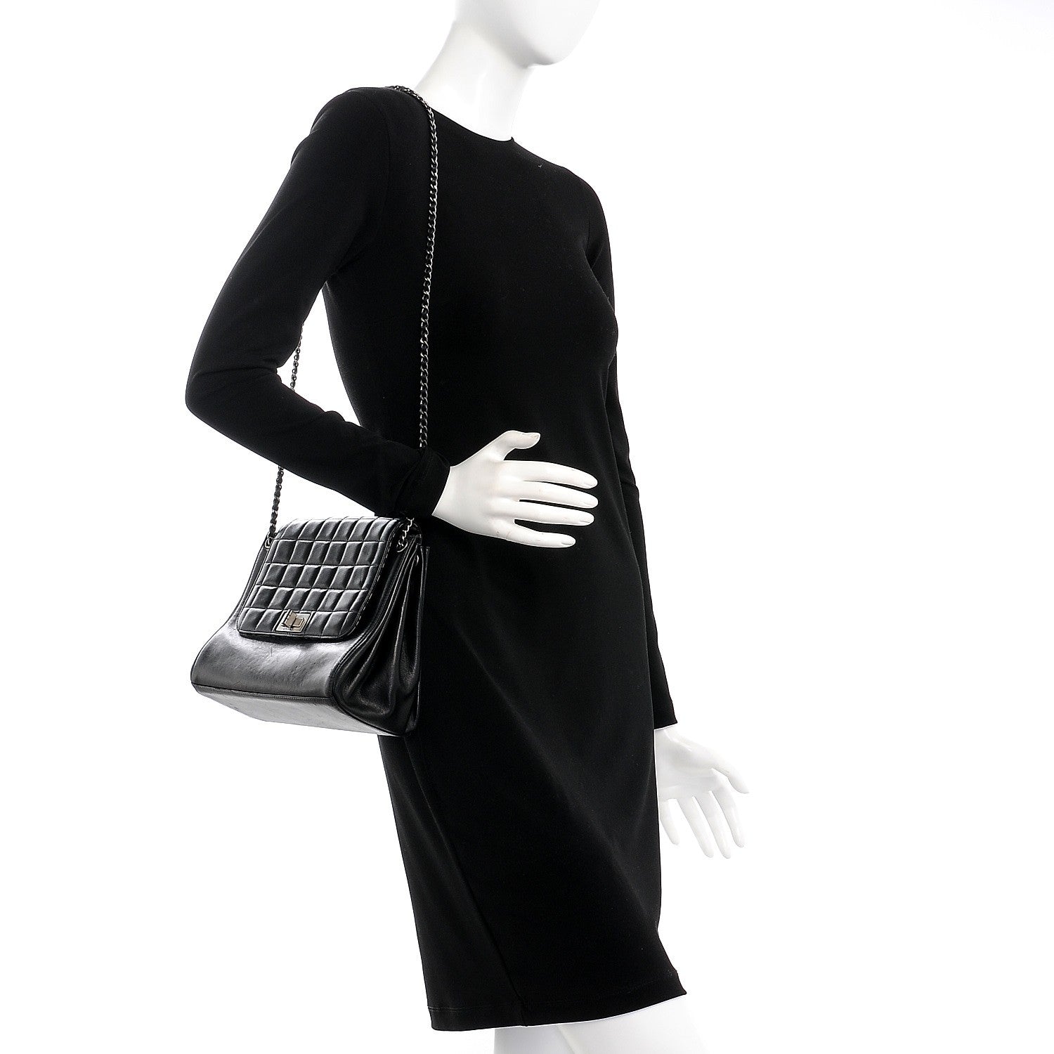 Chanel Lambskin Chocolate Bar Accordion Flap Black 2 of 9