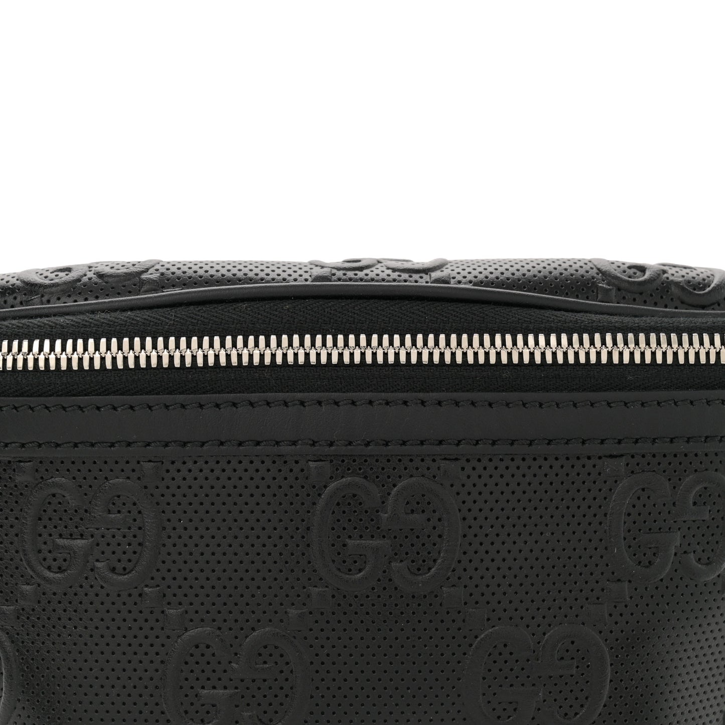 Calfskin GG Tennis Embossed Belt Bag Black