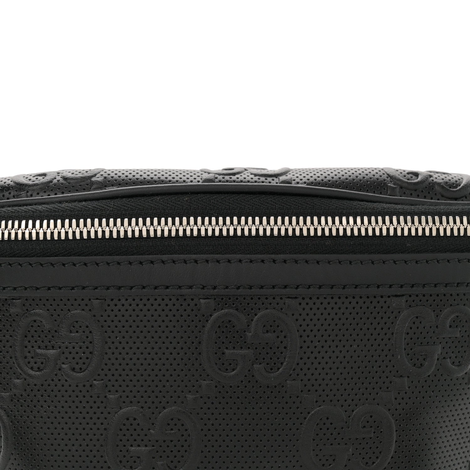 Gucci Calfskin GG Tennis Embossed Belt Bag Black 8 of 10