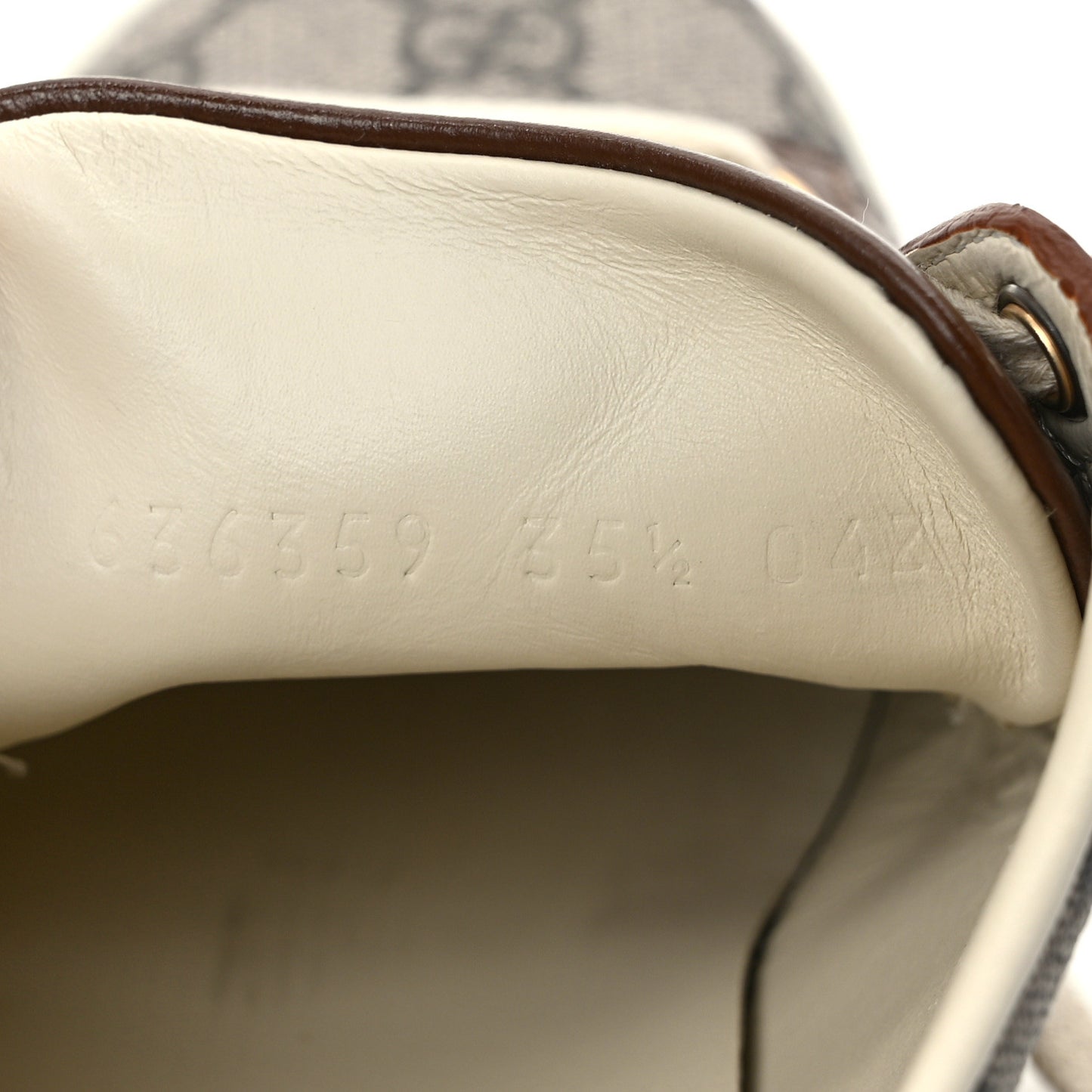 GG Supreme Monogram Fake/Not Womens Ace Sneakers 35.5 Beige New Shamarock 35.5 Brown Sugar