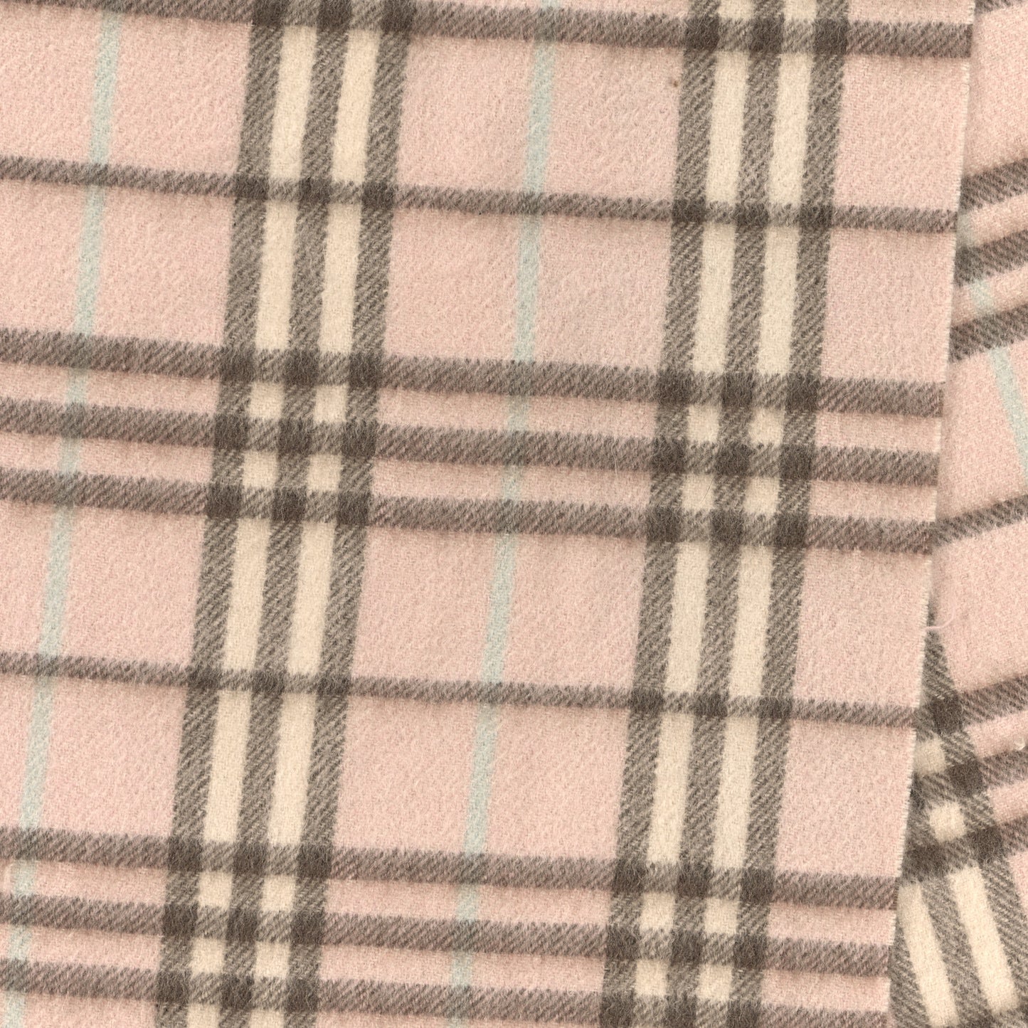 Cashmere Check Fringe Scarf Pink