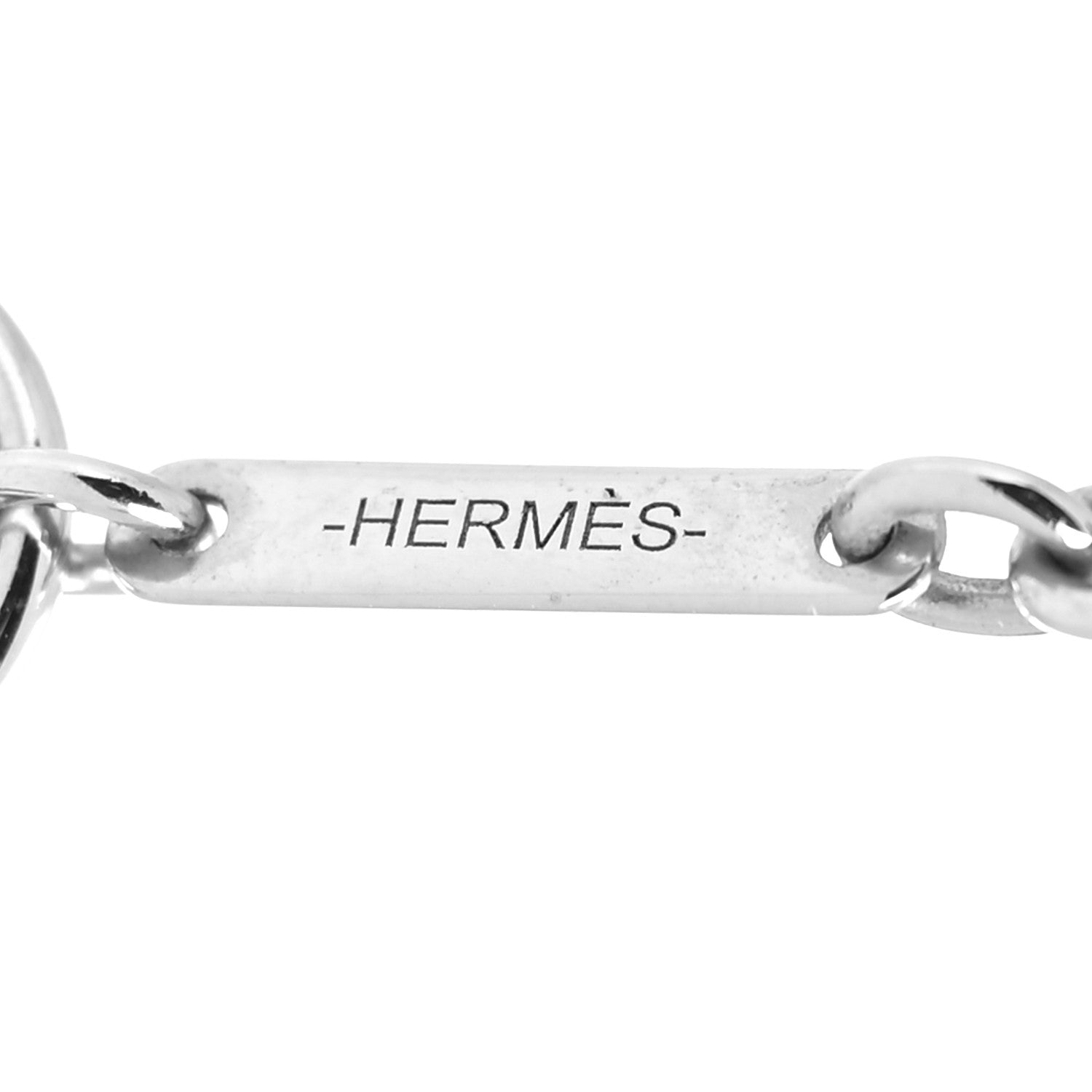 Hermes Lacquered Palladium Cavalier Necklace Black 5 of 6