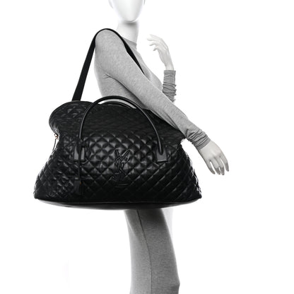 Saint Laurent Calfskin Quilted ES Giant Travel Bag Black 2 of 13