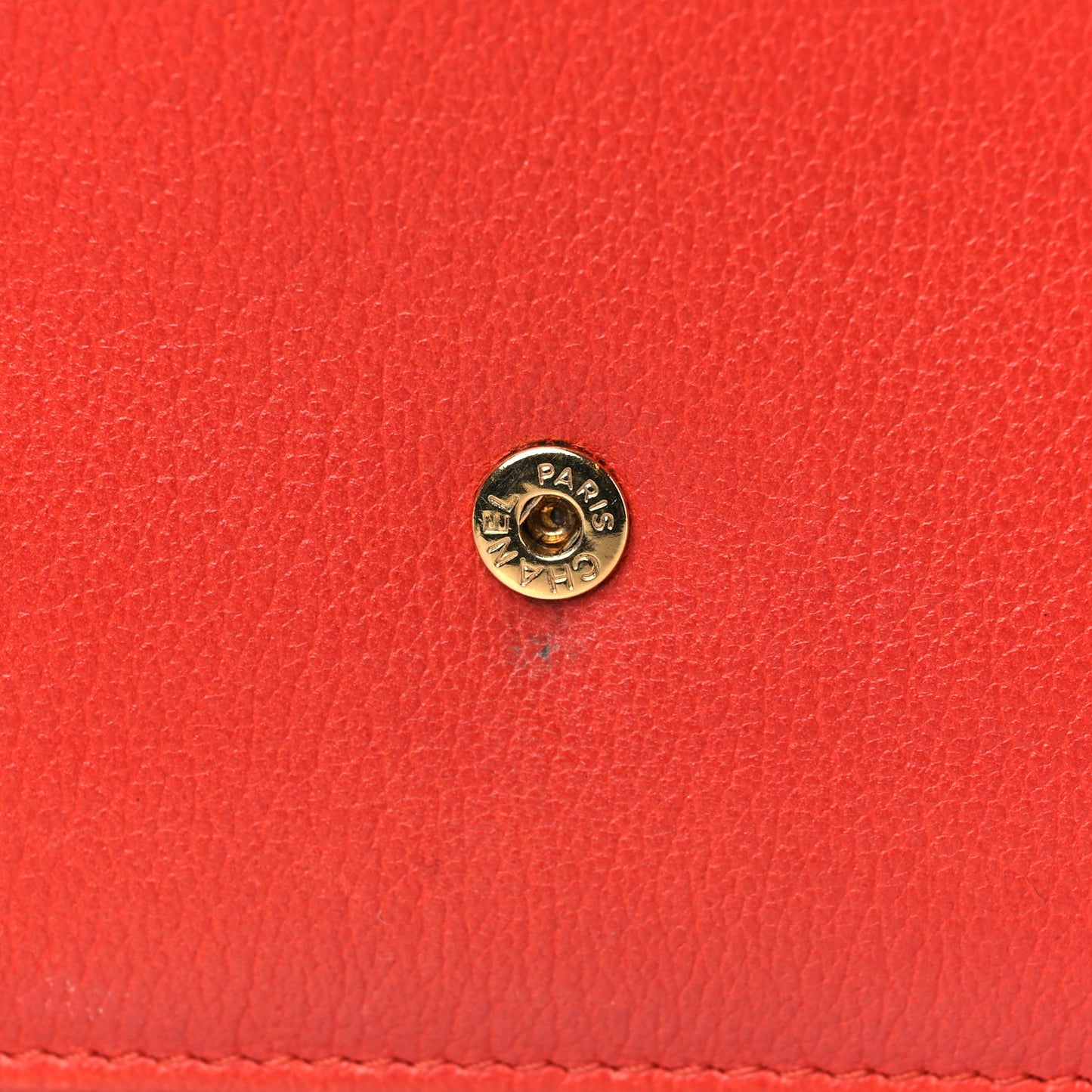 Goatskin Camellia CC Wallet On Chain WOC Orange