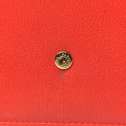 Chanel Goatskin Camellia CC Wallet On Chain WOC Orange 12 of 13