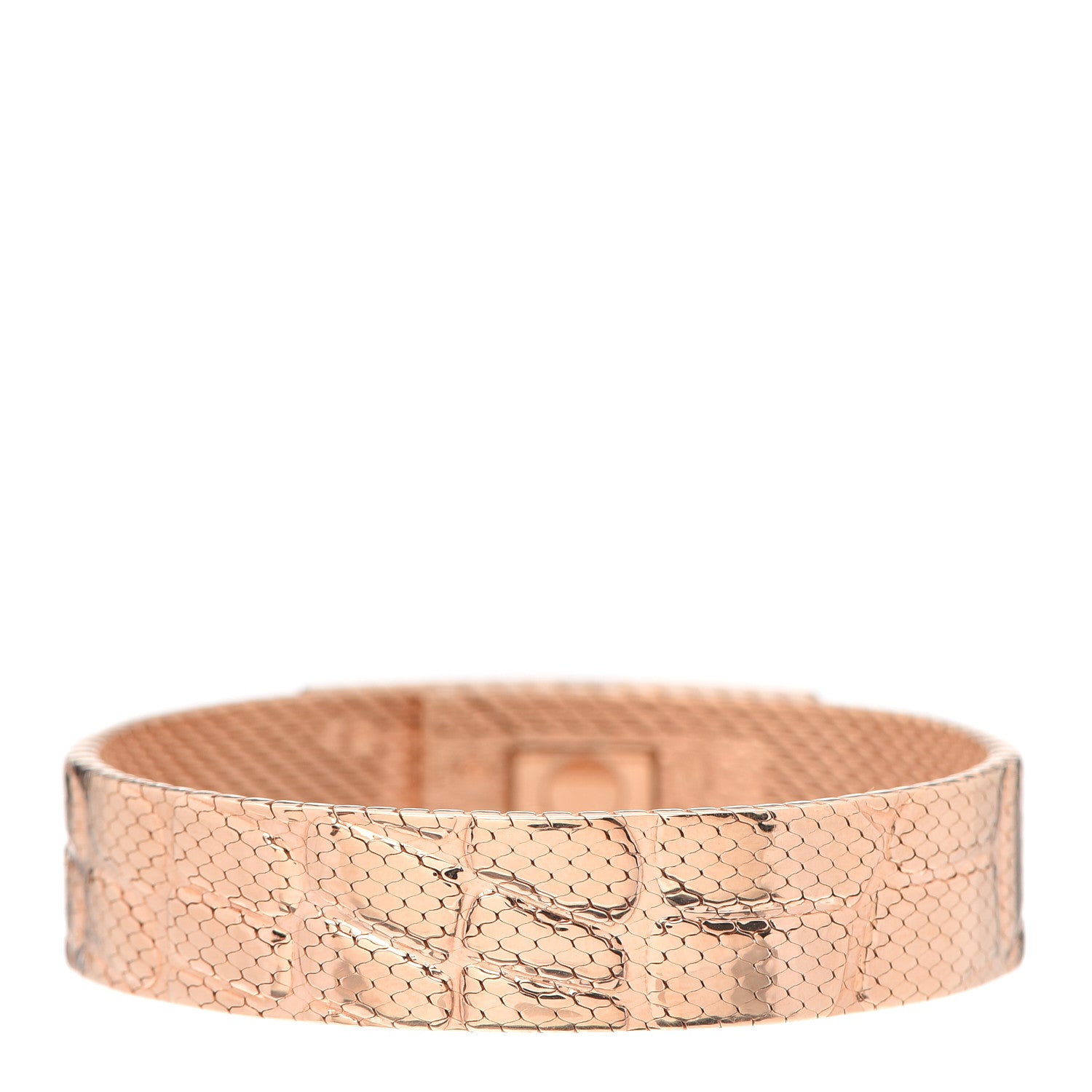 Hermes 18K Rose Gold Diamond MM Kelly Milanese Bracelet SH 3 of 5