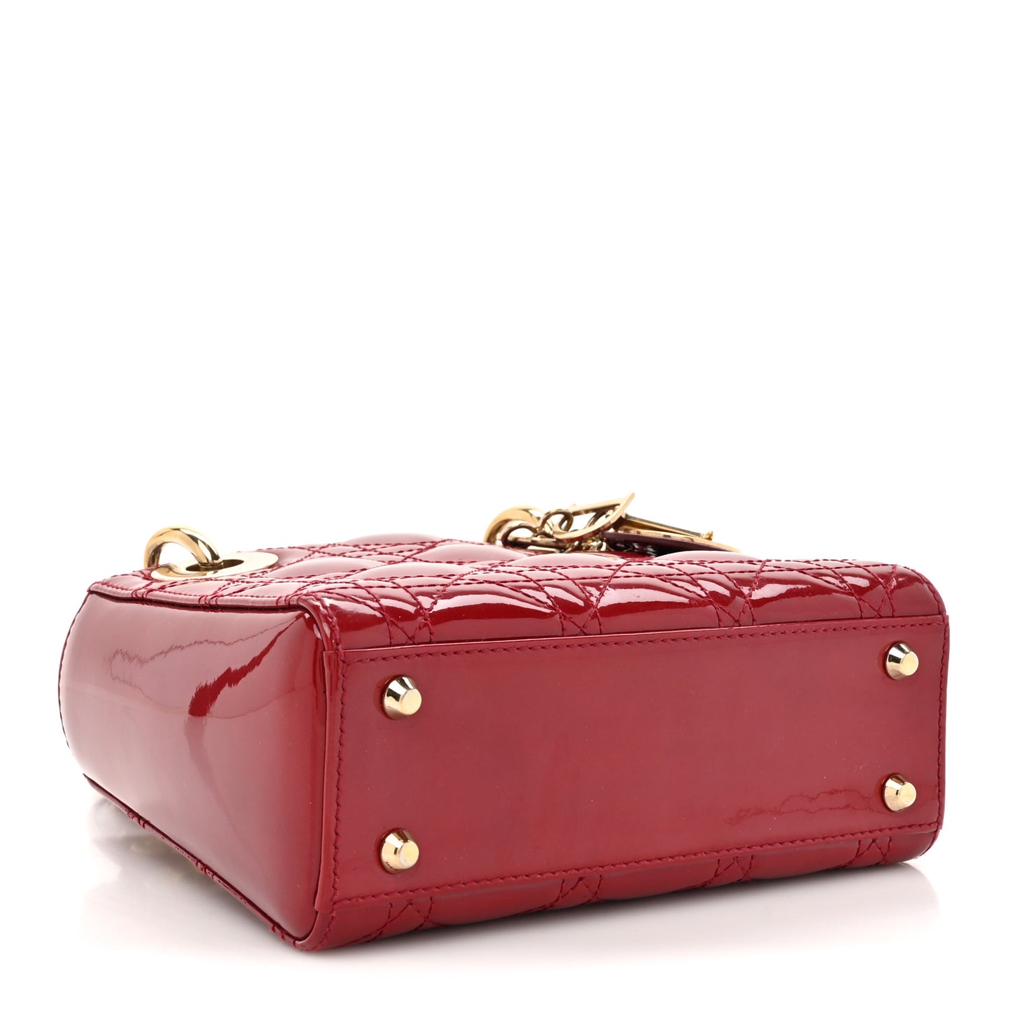 Patent Cannage Mini Lady Dior Red
