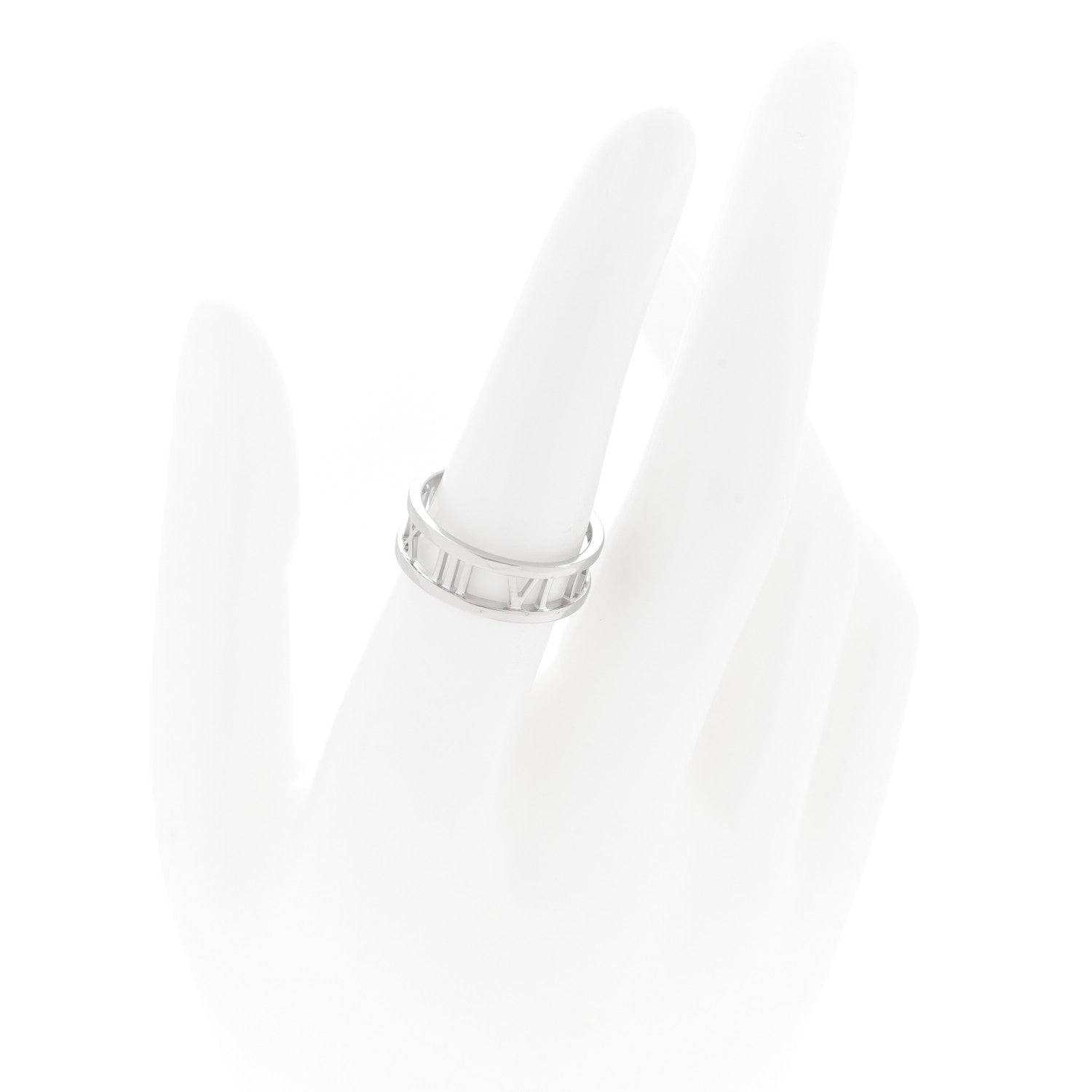 Tiffany 18K White Gold Atlas Open Ring  55 7.25 2 of 3