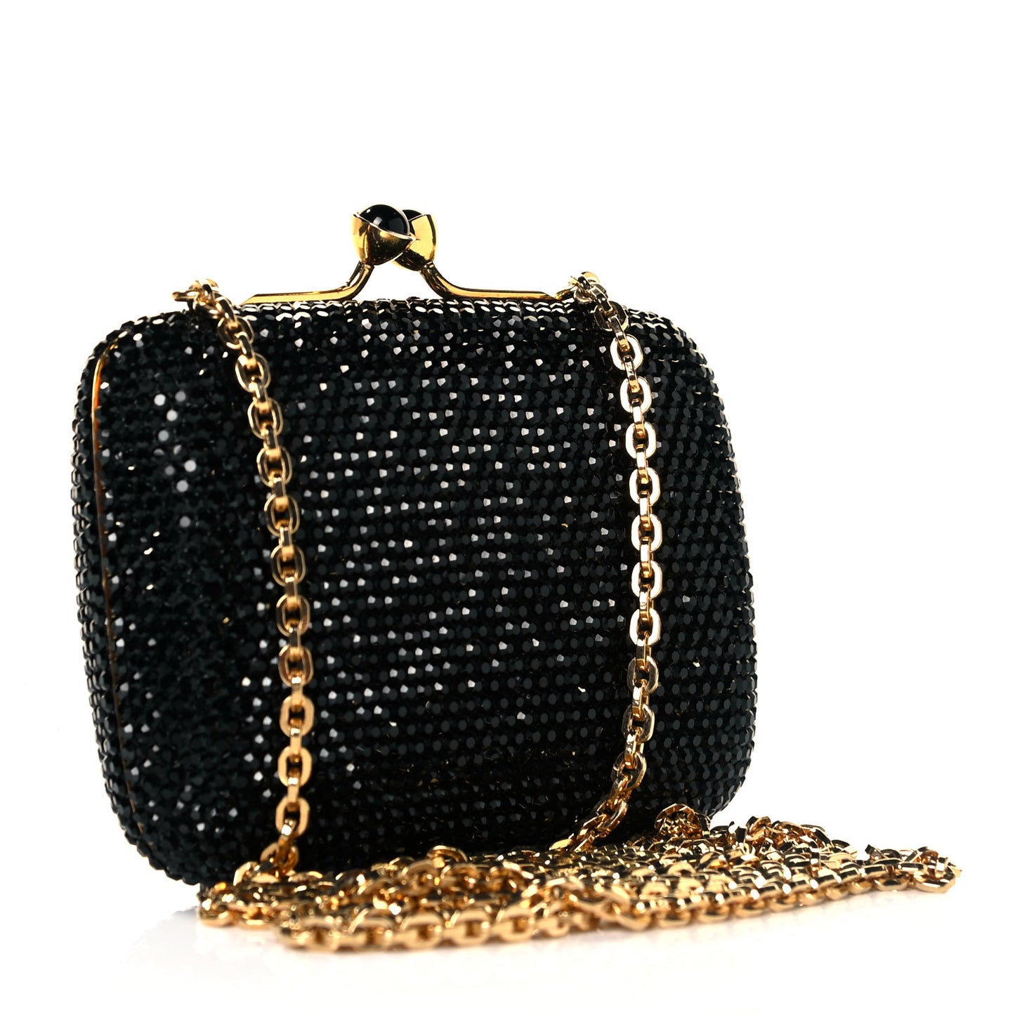 Swarovski Crystal Minaudiere Clutch Black