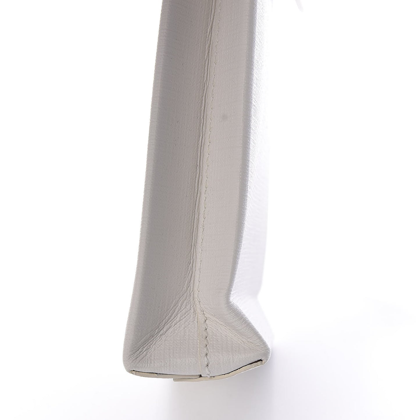Squared Calfskin Logo Shopping Envelope Clutch White