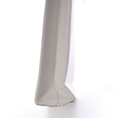 Balenciaga Squared Calfskin Logo Shopping Envelope Clutch White 7 of 9