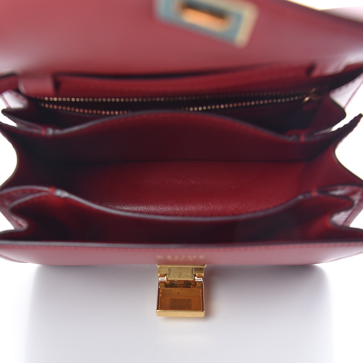 Celine Smooth Calfskin Small Classic Box Flap Bag Red 5 of 10