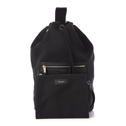 Saint Laurent Canvas City Sailor Drawstring Backpack Black 2 of 13