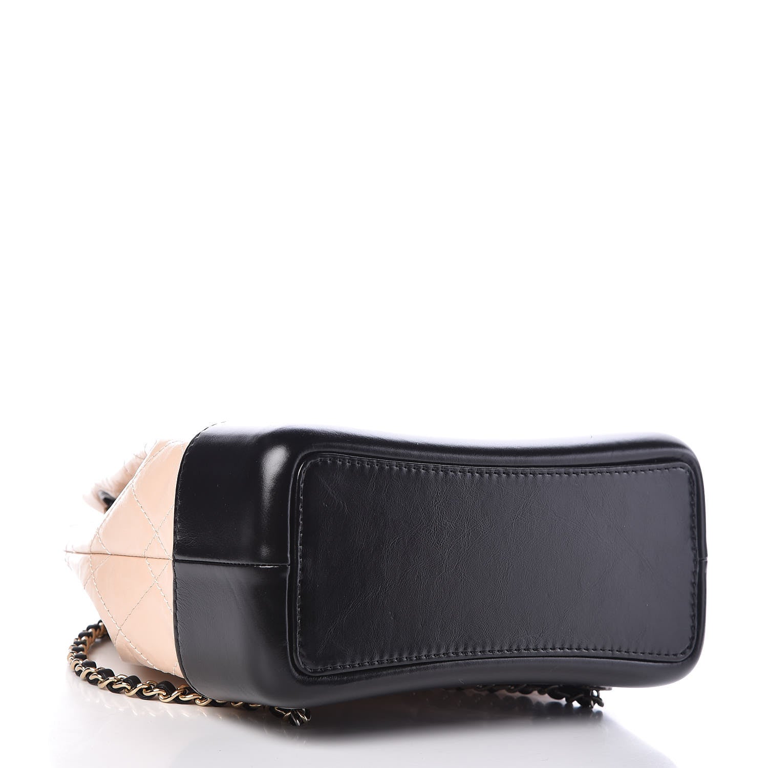 Chanel Aged Calfskin Quilted Small Gabrielle Backpack Beige Black 4 of 10