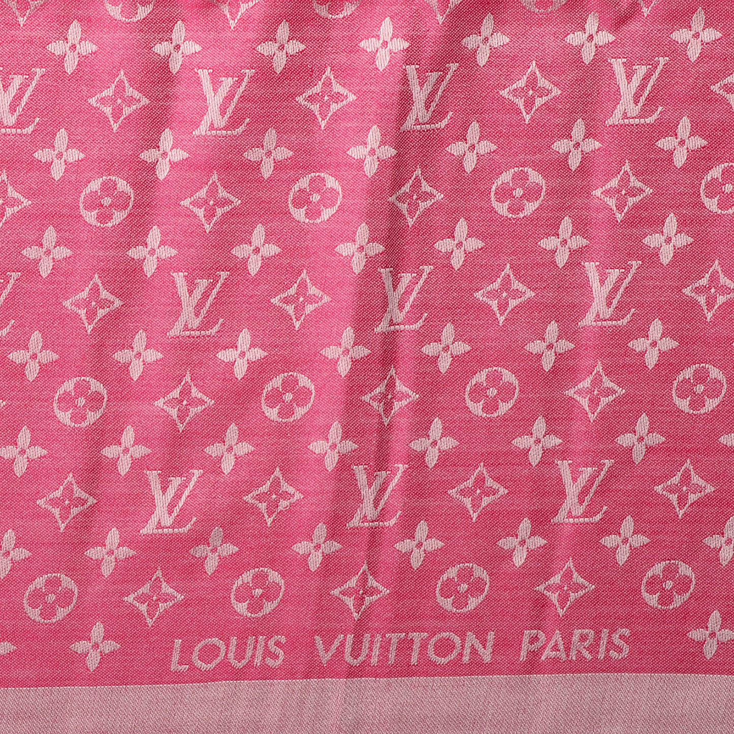 Wool Silk Monogram Denim Shawl Pivoine