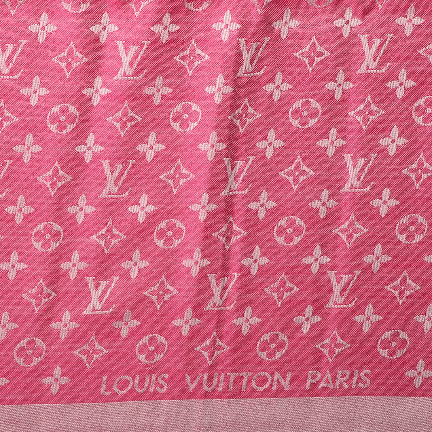 Louis Vuitton Wool Silk Monogram Denim Shawl Pivoine 4 of 5