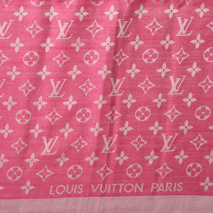 Louis Vuitton Wool Silk Monogram Denim Shawl Pivoine 4 of 5