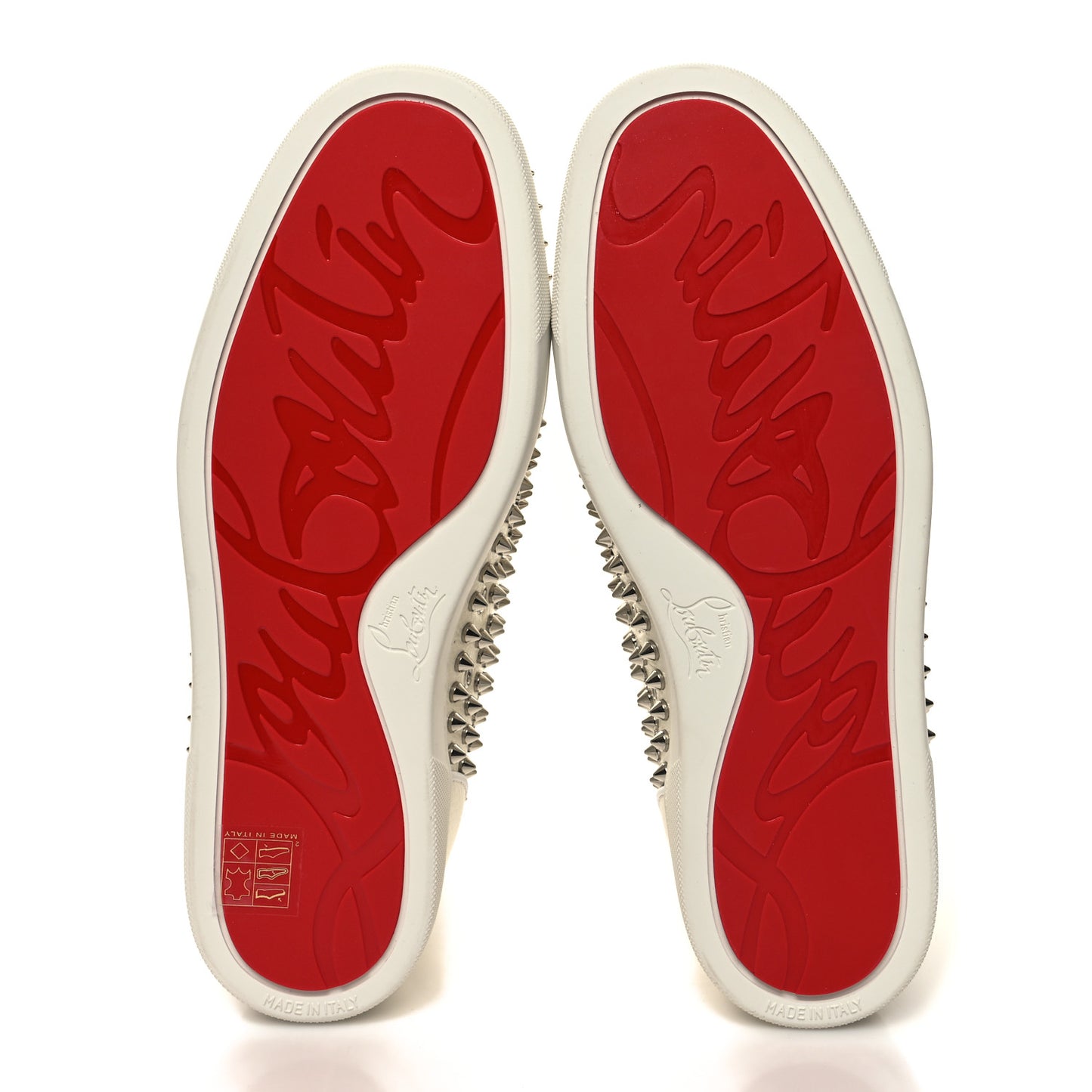 Calfskin Spikes Mens Louis Orlato Flat Sneakers 41 Champagne