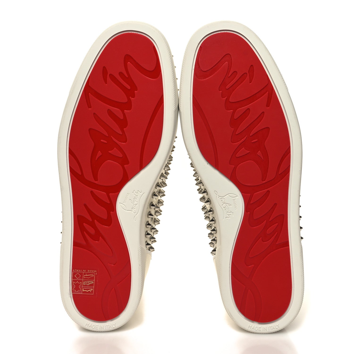 Christian Louboutin Calfskin Spikes Mens Louis Orlato Flat Sneakers 41 Champagne 5 of 9