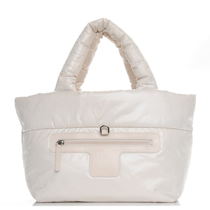 Chanel Nylon Tweed Printed Medium Coco Cocoon Reversible Tote White 3 of 12