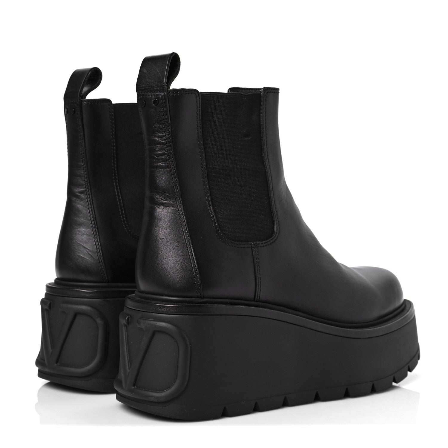 Valentino Garavani Calfskin VLOGO Uniqueform Chelsea 55/85mm Flatform Ankle Boots 41 Black 4 of 9