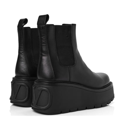 Valentino Garavani Calfskin VLOGO Uniqueform Chelsea 55/85mm Flatform Ankle Boots 41 Black 4 of 9