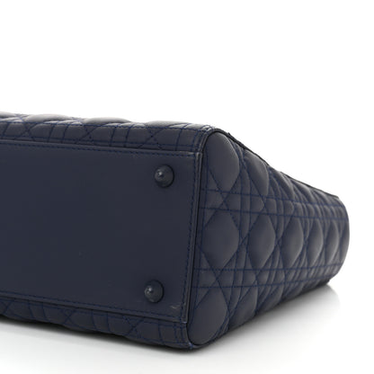 Christian Dior Ultra Matte Calfskin Cannage Large Lady Dior Blue 10 of 10