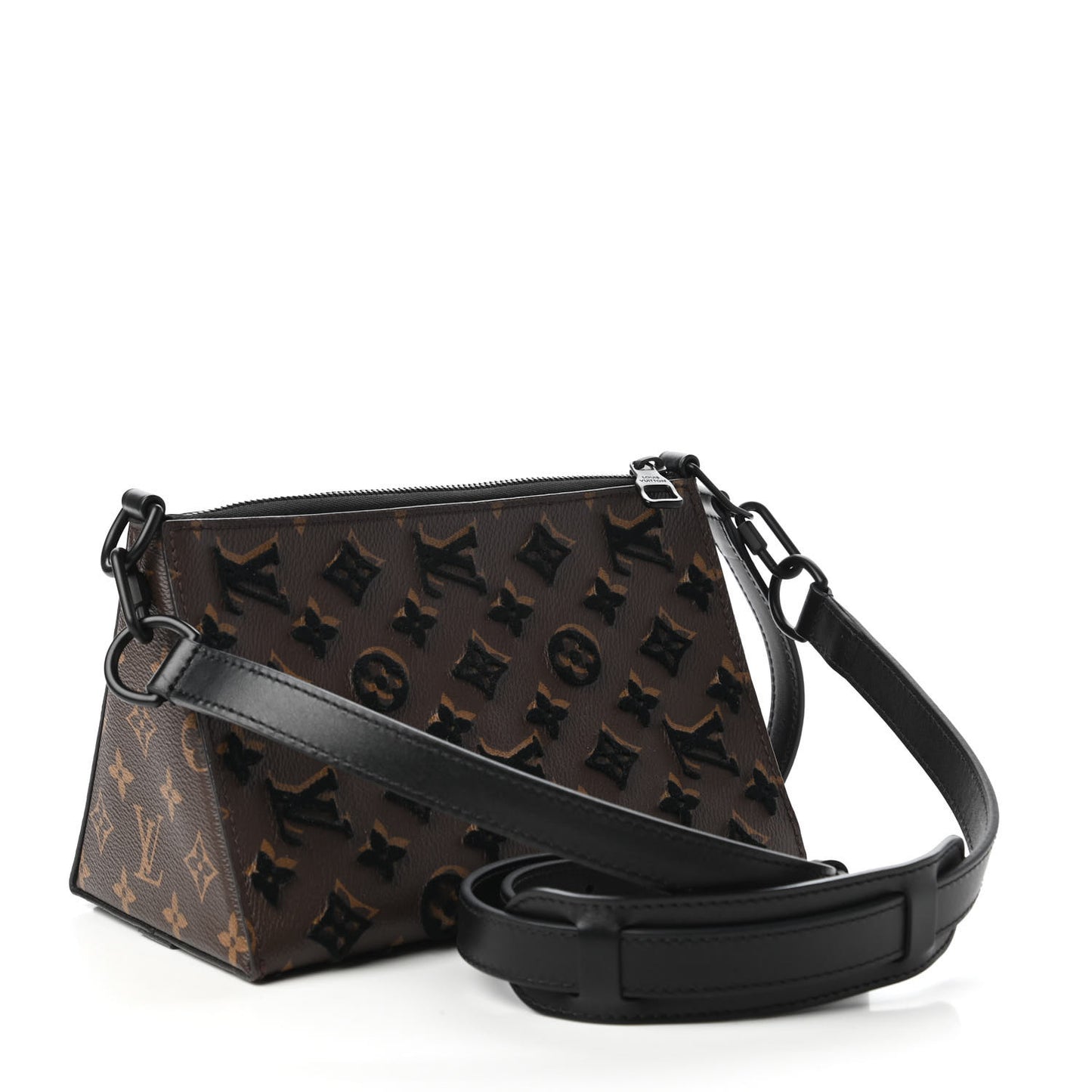 Monogram Tuffetage Triangle Messenger Black
