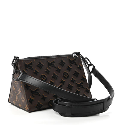 Louis Vuitton Monogram Tuffetage Triangle Messenger Black 3 of 10
