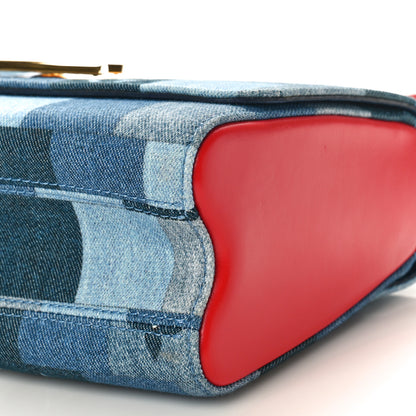Louis Vuitton Denim Damier Monogram Twist Shoulder Bag MM Blue Rouge 10 of 10