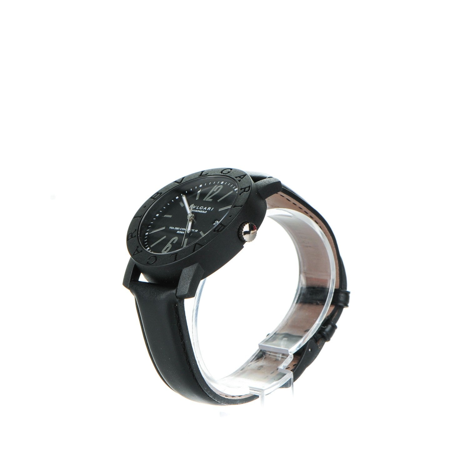 Bulgari Carbon Calfskin 40mm Carbongold Automatic Watch Black 3 of 12
