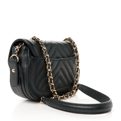 Chanel Calfskin Chevron Quilted Mini Messenger Flap Black 3 of 12
