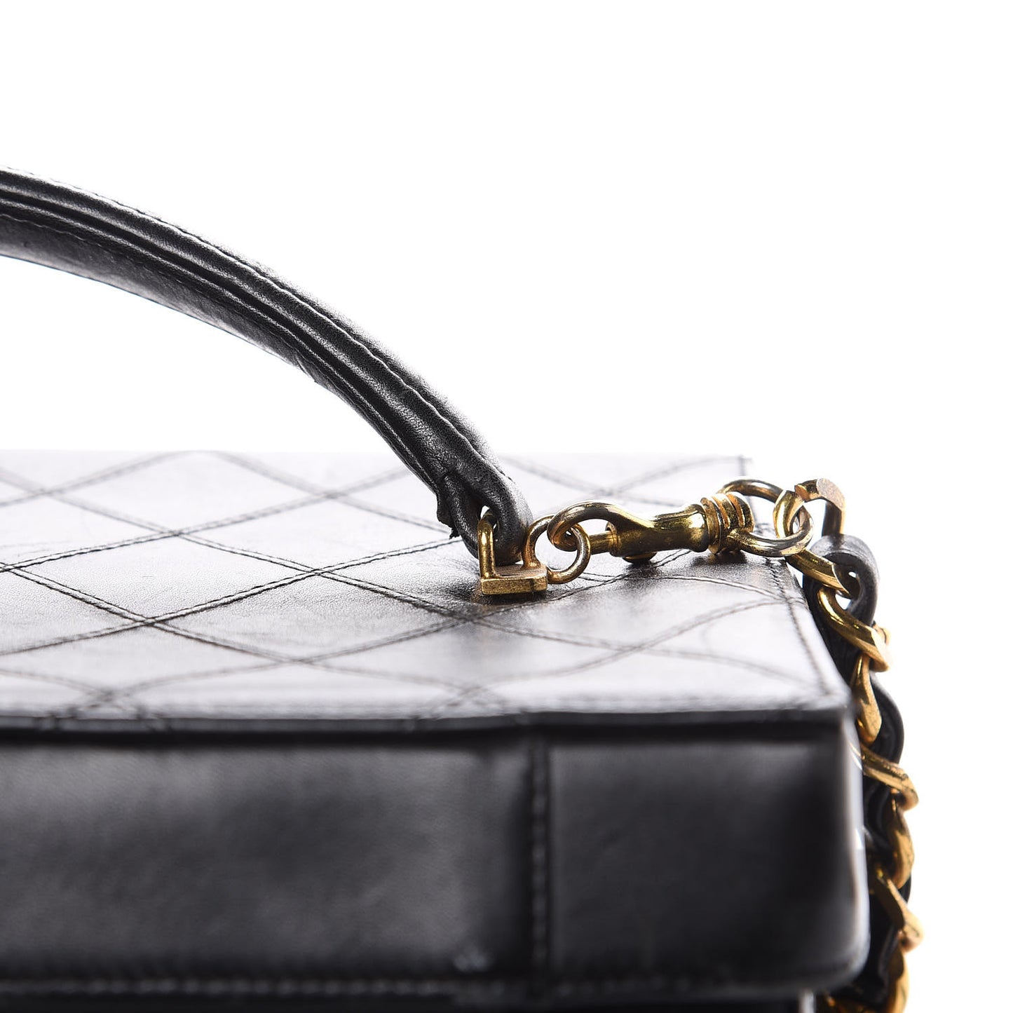 Calfskin Stitch Vanity Case Black