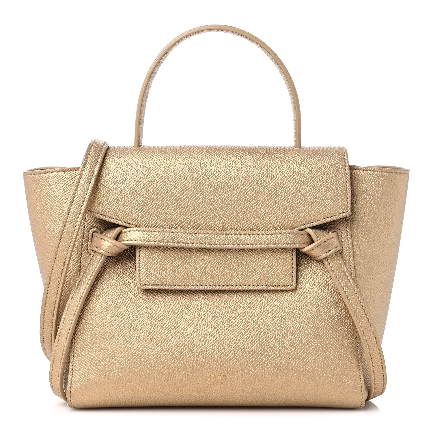 Celine Laminated Calfskin Nano Belt Bag Gold 1 of 10
