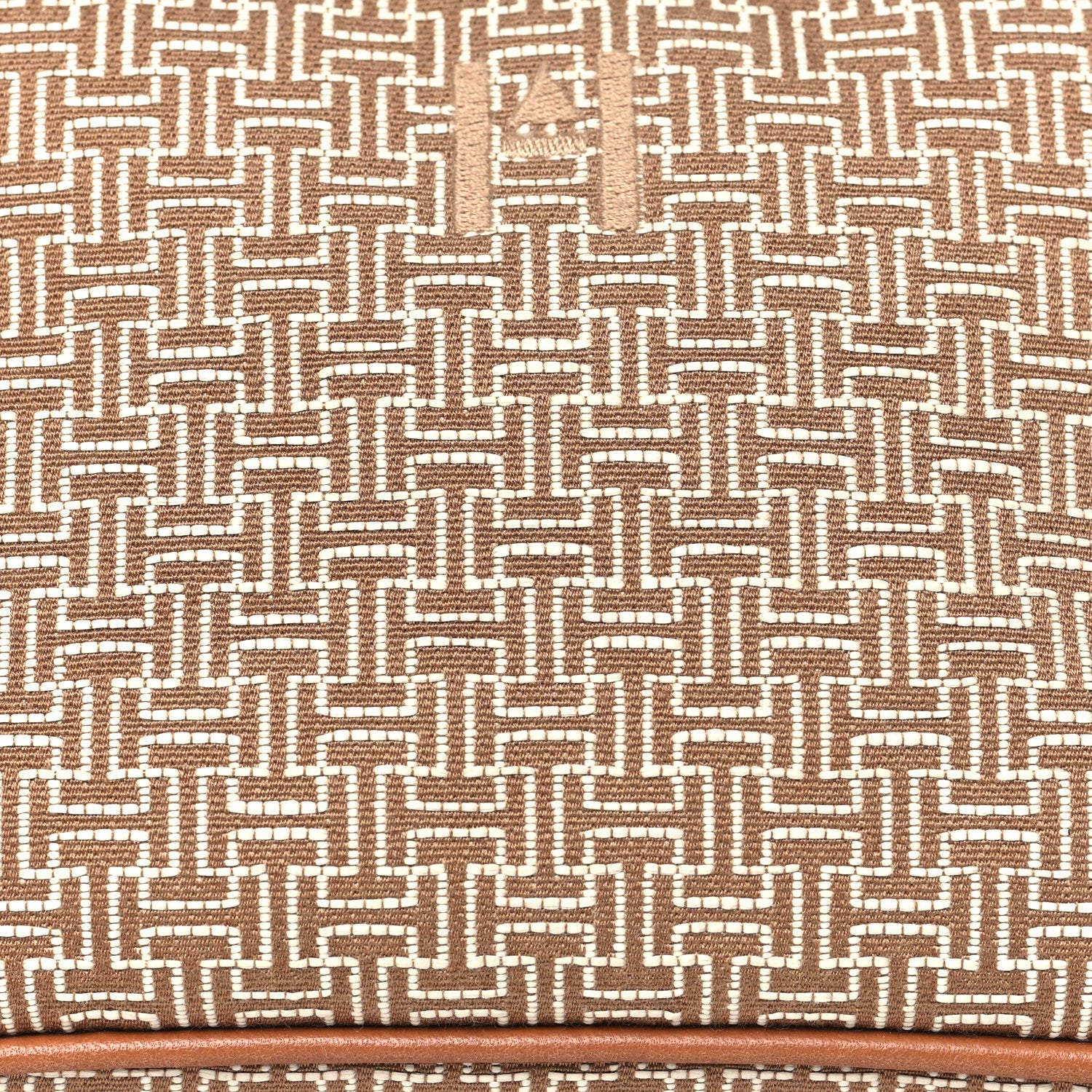 Hermes Cotton Canvas H Embroidered Travel Cosmetic Pouch Natural 8 of 8