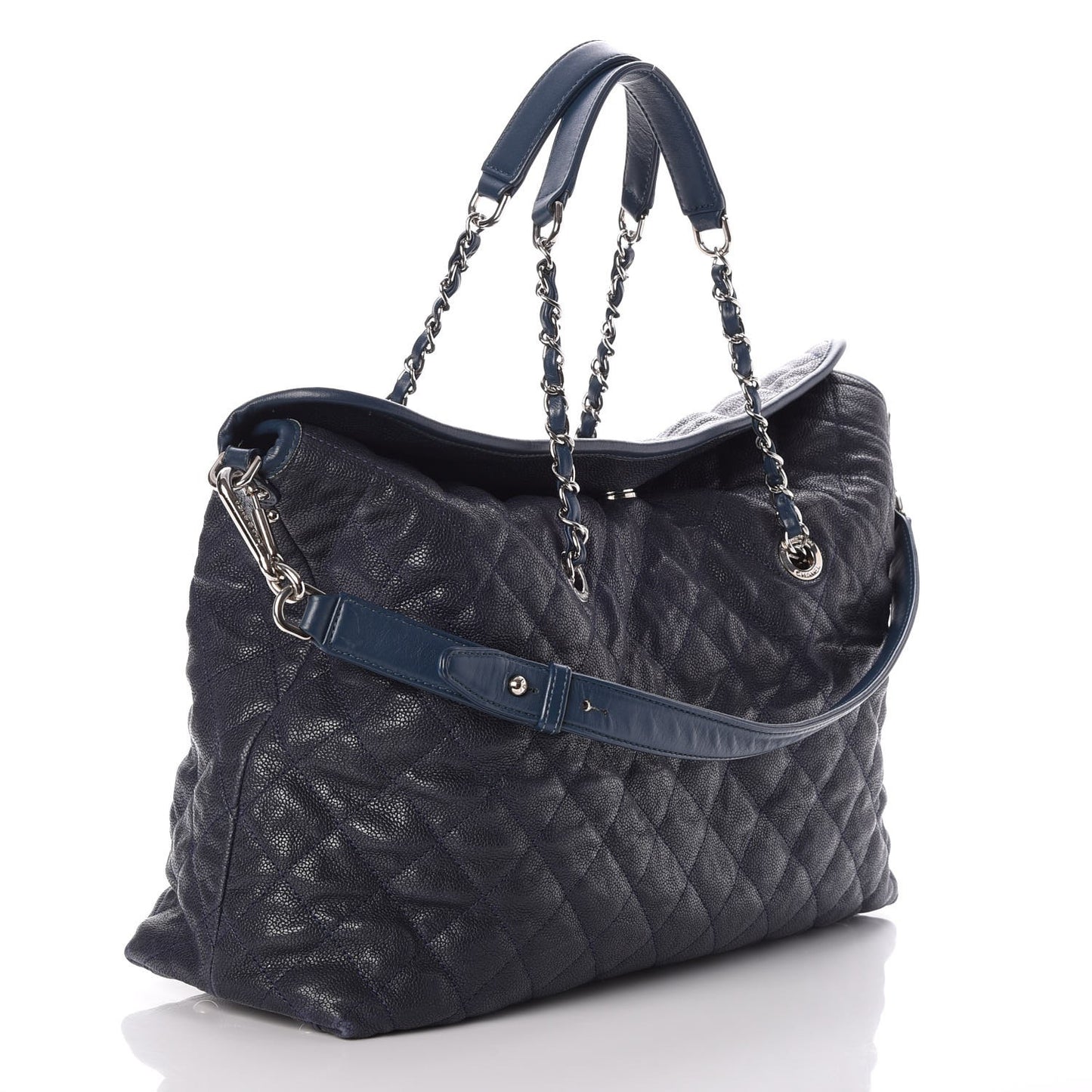 Caviar Quilted French Riviera Hobo Blue