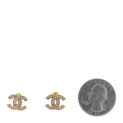 Chanel Crystal CC Earrings Gold 2 of 4