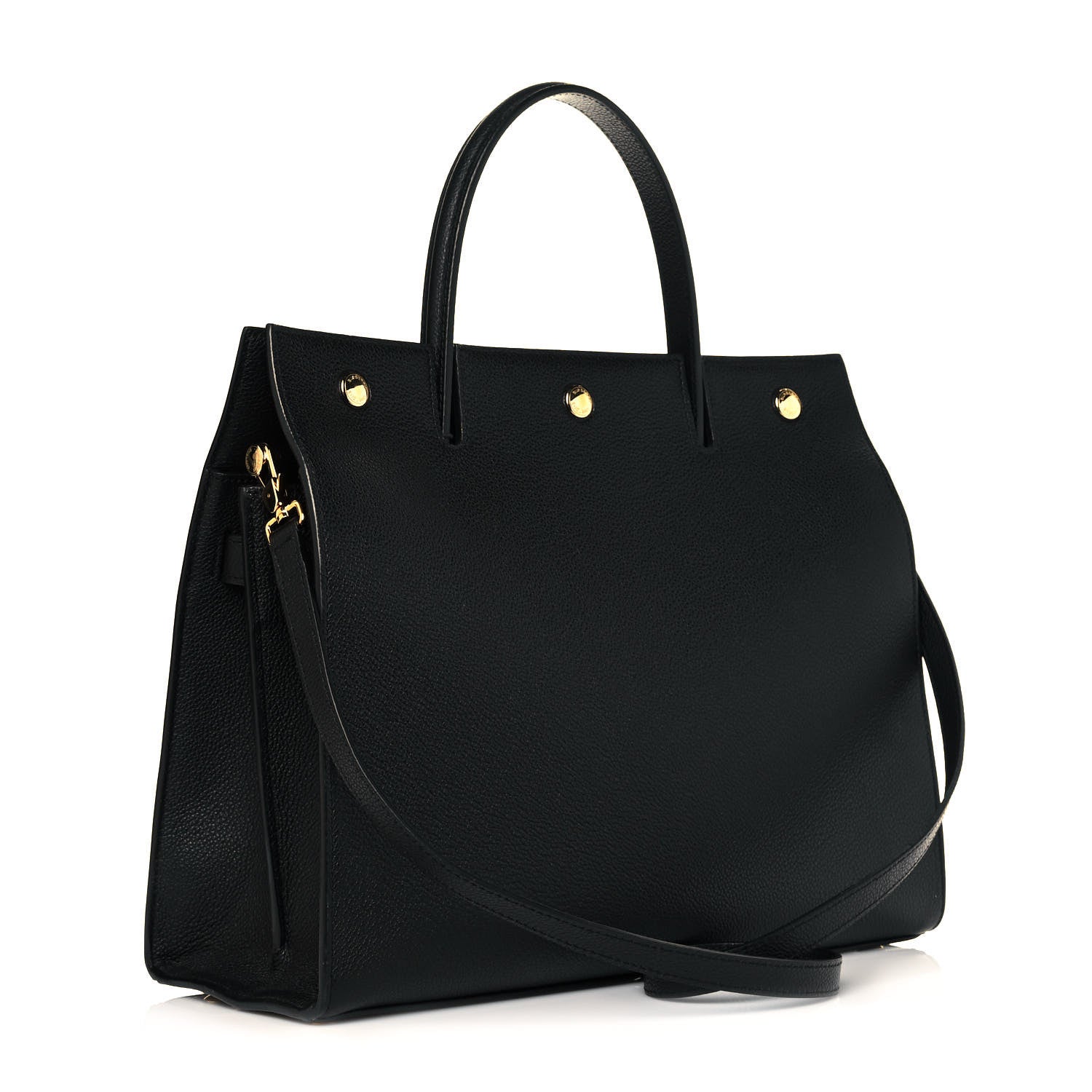 Burberry Grainy Calfskin Medium Title Bag Black 3 of 13