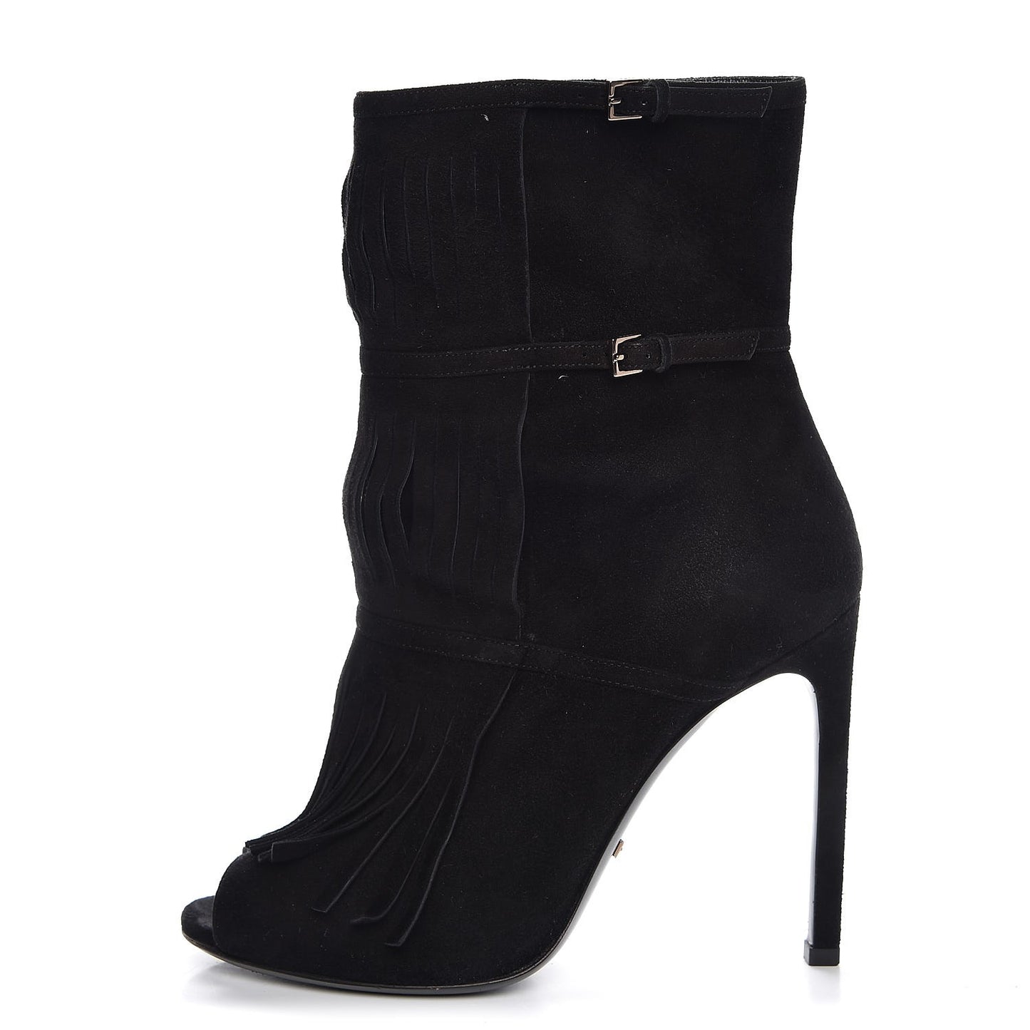 Suede Fringe Becky Bootie 37.5 Black