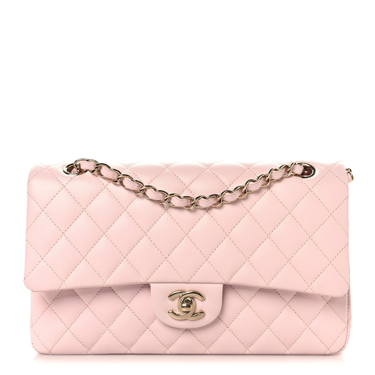 Chanel Caviar Quilted Medium Double Flap Light Pink 1 of 10