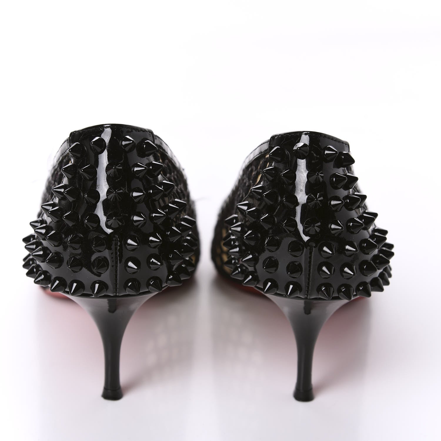 Christian Louboutin Fishnet Patent Guni 55 Spiked Pumps 41 Black 6 of 14