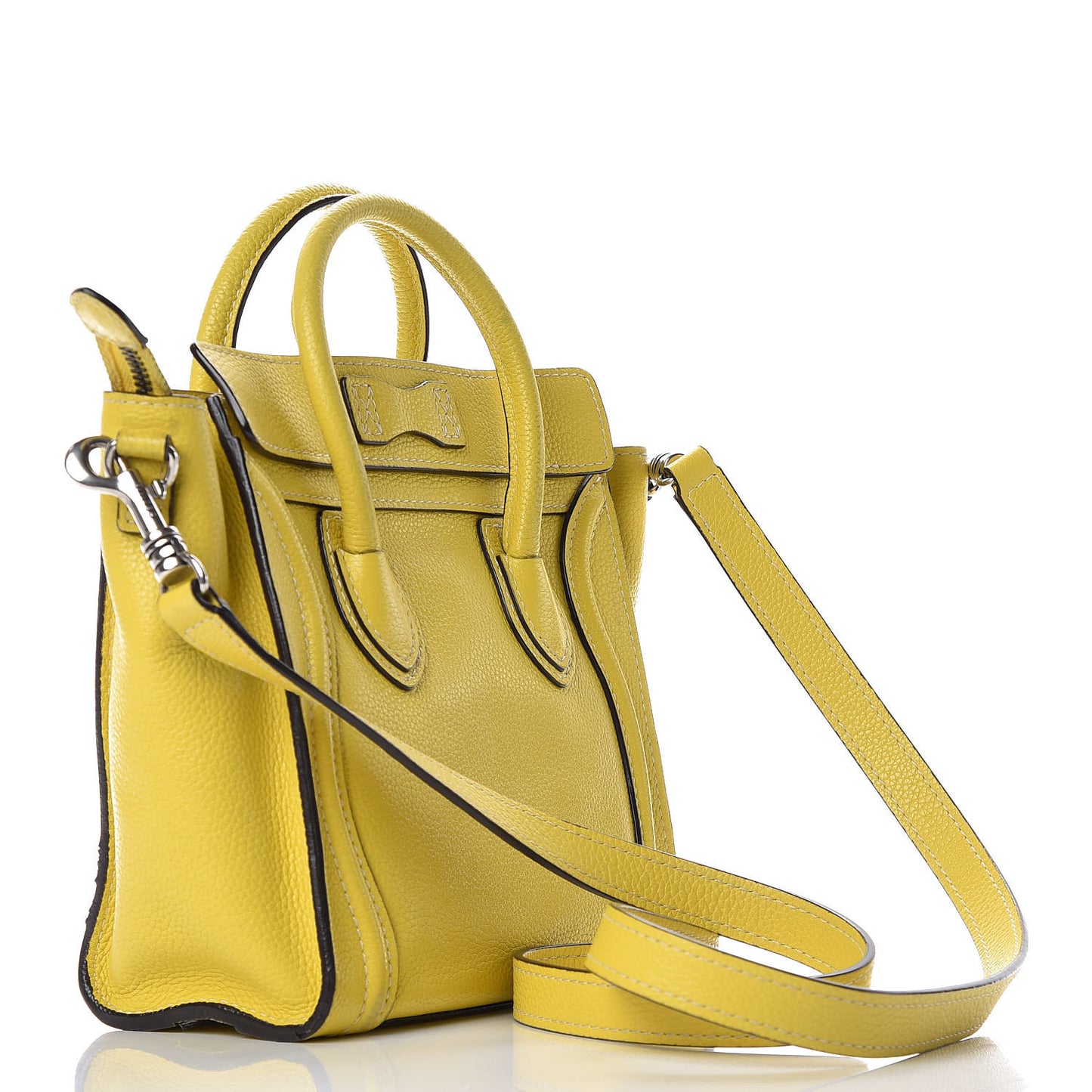 Drummed Calfskin Nano Luggage Citron