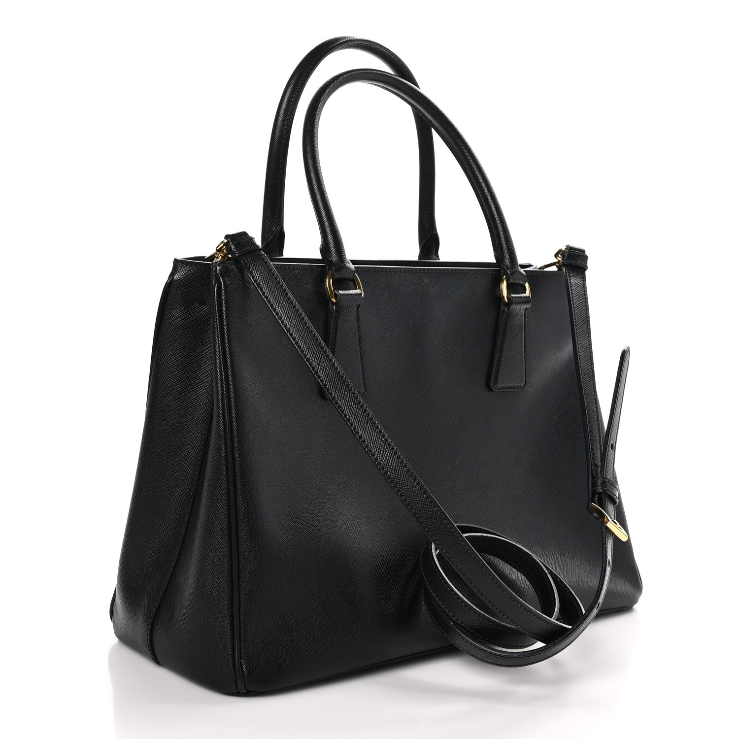 Prada Saffiano Medium Galleria Double Zip Tote Black 3 of 9